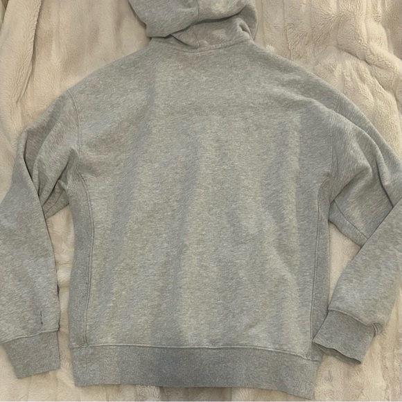 TNA Aritzia Terry Fleece Boyfriend Zip Hoodie in Heather Chrome - Picture 2 of 5